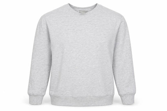 Front view of ASOS women’s grey cotton pullover sweatshirt, size UK 6, pullover