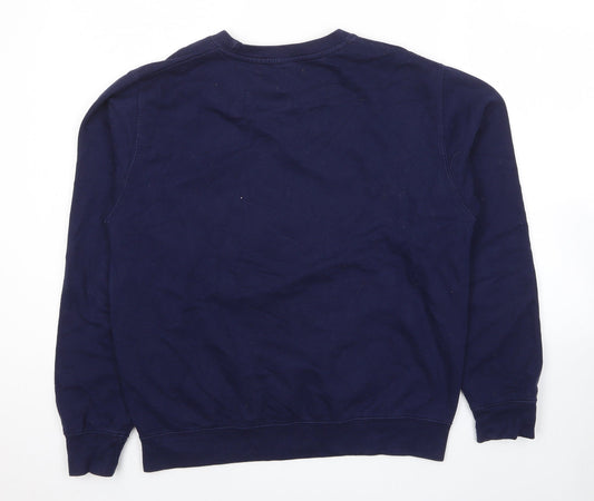 Mens UK Size M JustHoods Blue Pullover Sweatshirt