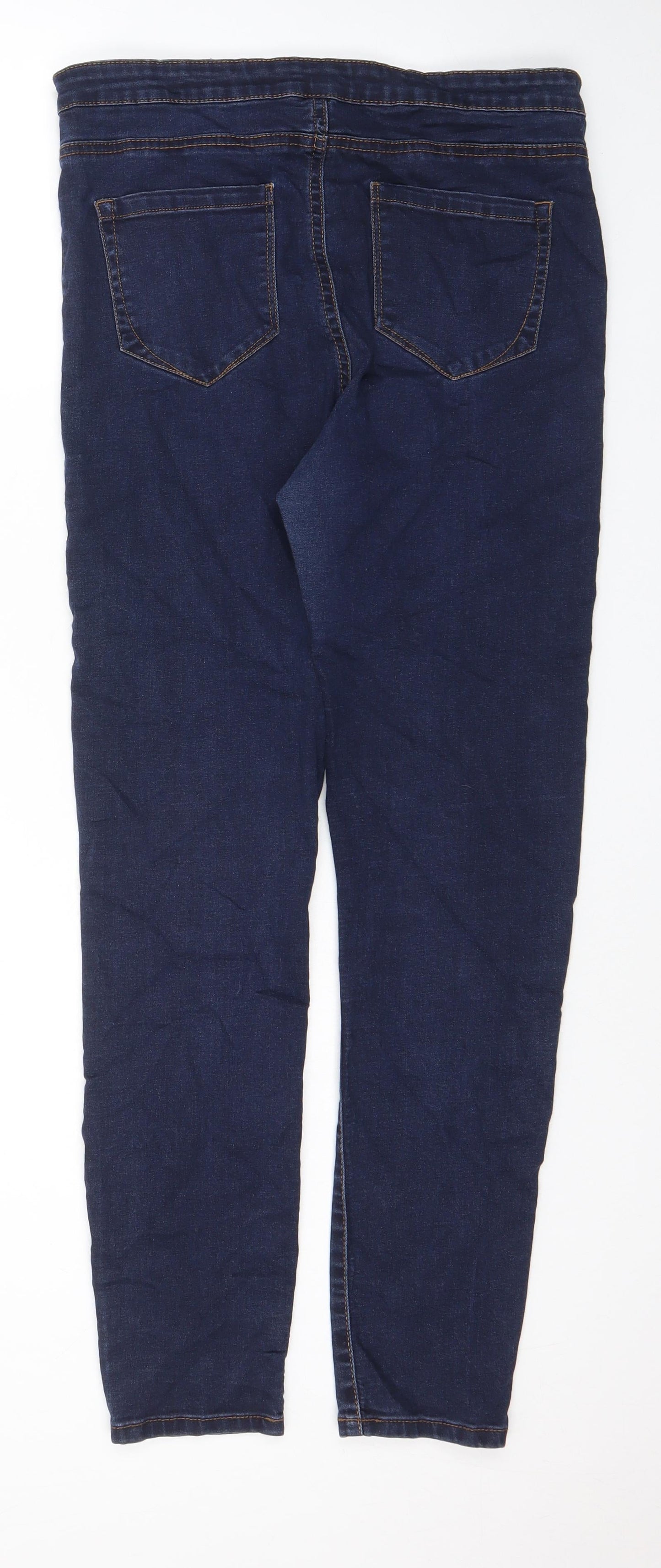 Denim & Co. Womens Blue Cotton Skinny Jeans Size 14 L28 in Regular Zip