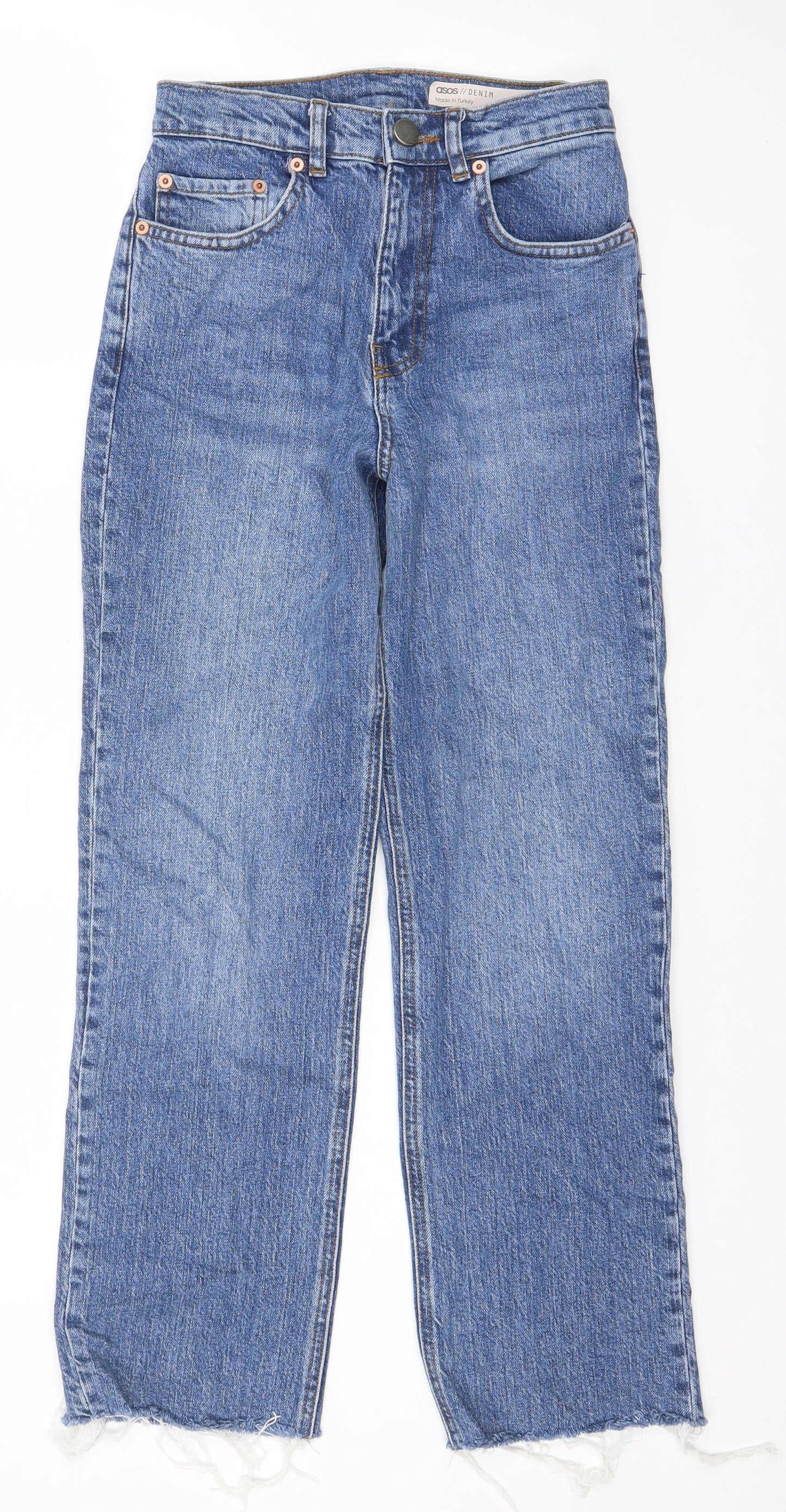ASOS Womens Blue Cotton Cropped Jeans Size 25 in L26 in Regular Zip - Customized Length