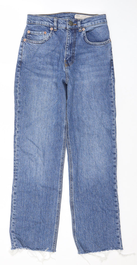ASOS Womens Blue Cotton Cropped Jeans Size 25 in L26 in Regular Zip - Customized Length