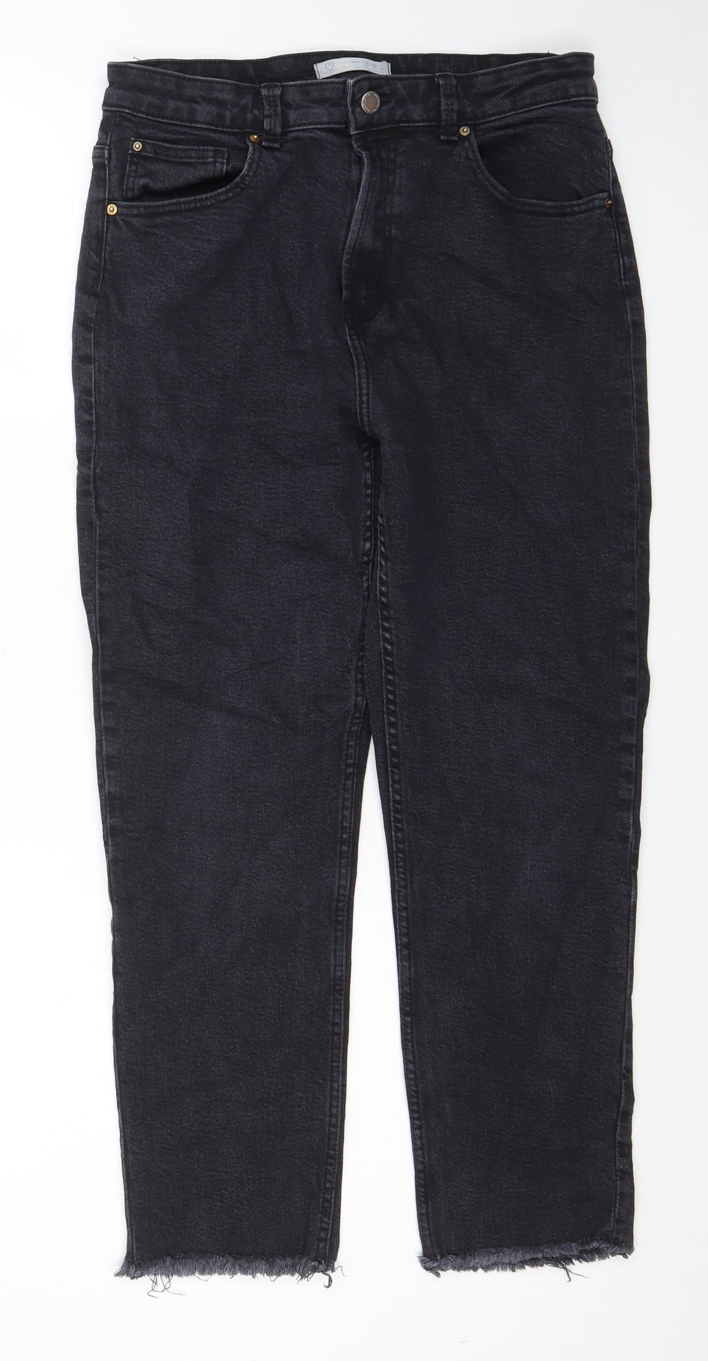 Denim & Co. Womens Black Polyester Skinny Jeans Size 14 L26 in Regular Zip