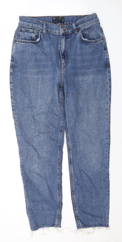 ASOS Womens Blue Cotton Cropped Jeans Size 28 in L28 in Regular Zip