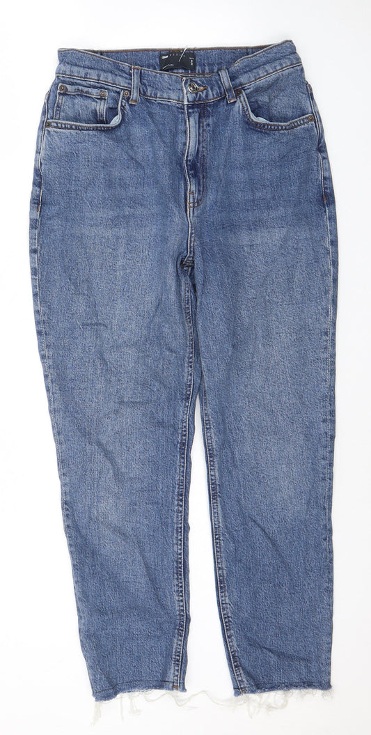 ASOS Womens Blue Cotton Cropped Jeans Size 28 in L28 in Regular Zip
