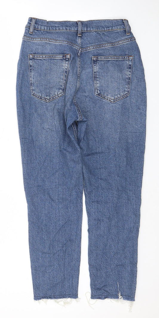 ASOS Womens Blue Cotton Cropped Jeans Size 28 in L28 in Regular Zip