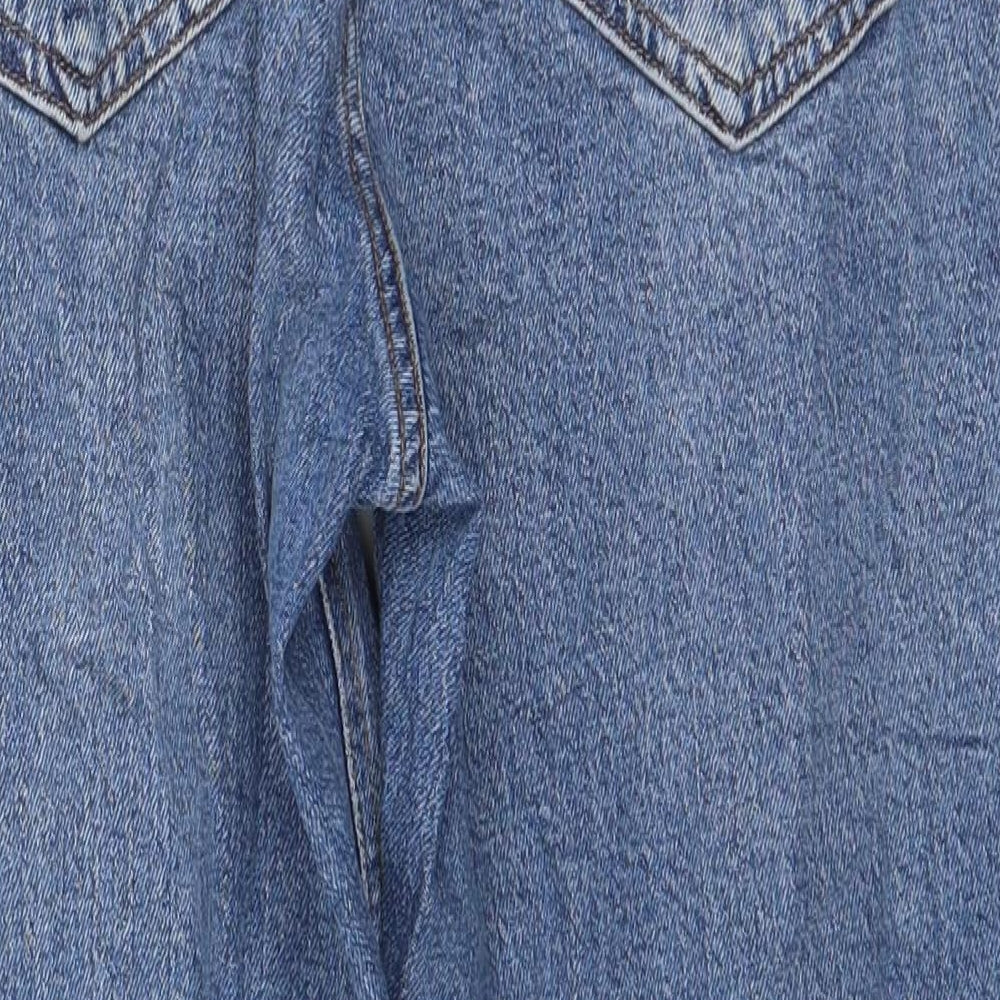 ASOS Womens Blue Cotton Cropped Jeans Size 28 in L28 in Regular Zip