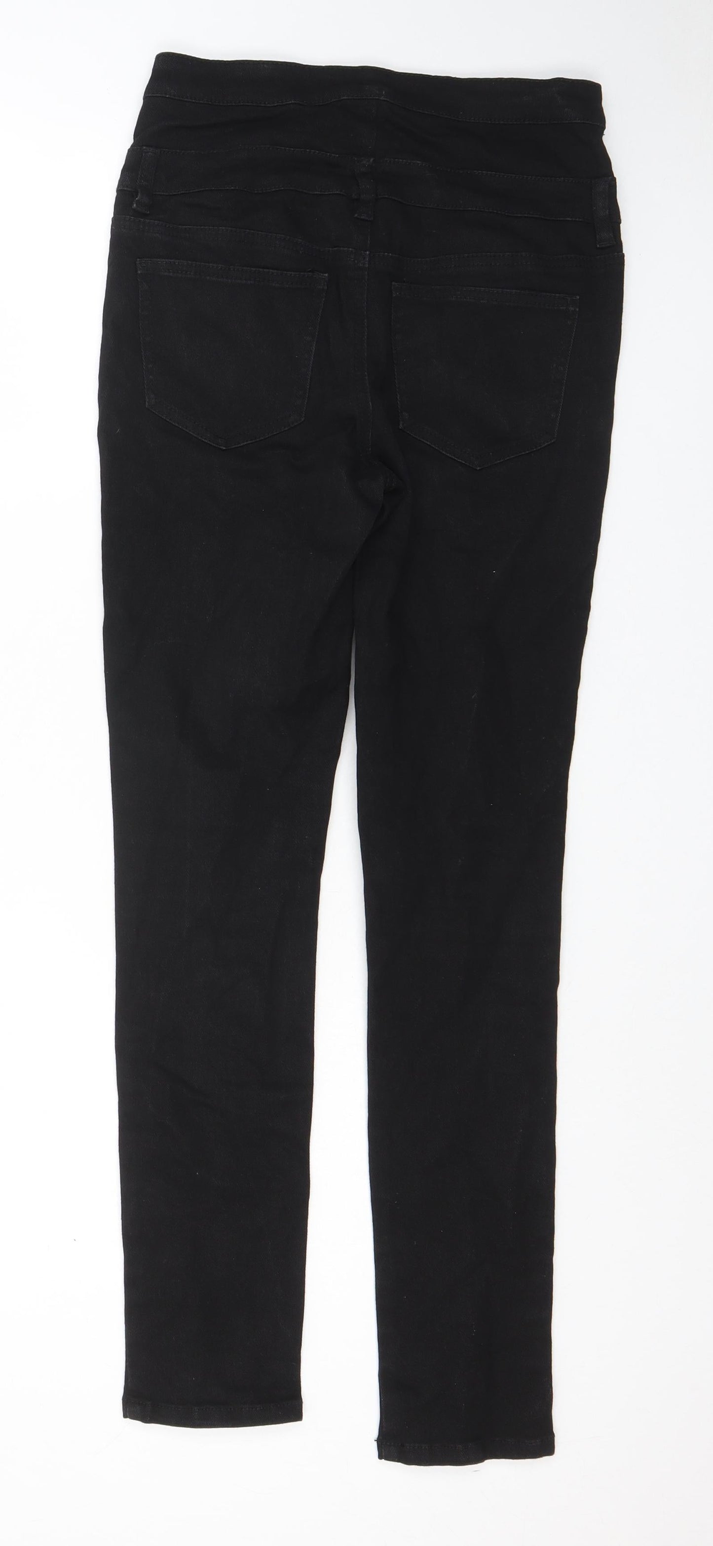 Topshop Womens Black Cotton Skinny Jeans Size 28 in L30 in Regular Zip