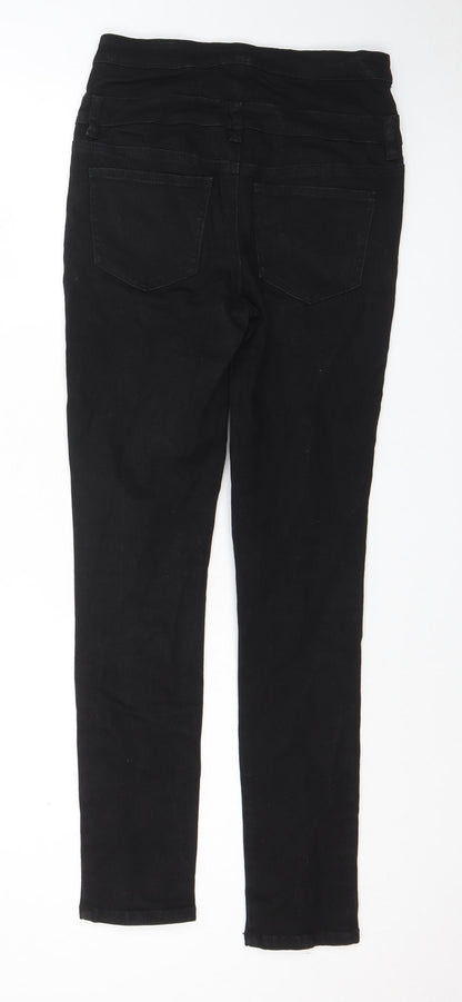 Topshop Womens Black Cotton Skinny Jeans Size 28 in L30 in Regular Zip