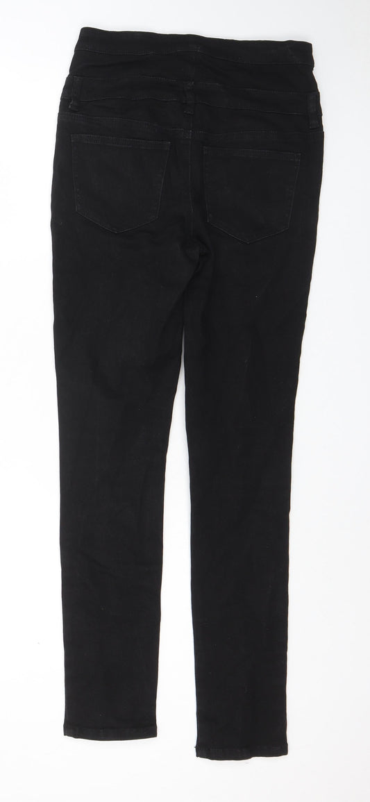 Topshop Womens Black Cotton Skinny Jeans Size 28 in L30 in Regular Zip