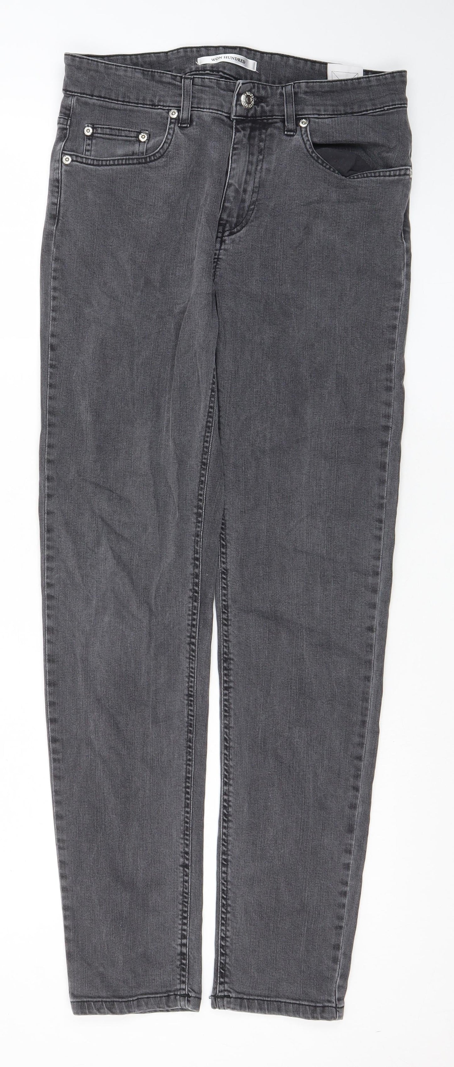 Won Hundred Womens Grey Cotton Skinny Jeans Size 29 in L32 in Regular Zip