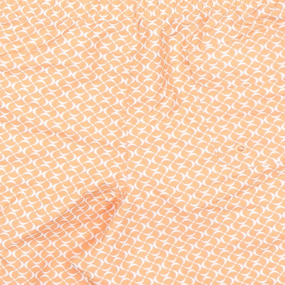 Marks and Spencer Mens Orange Geometric Polyester Bermuda Shorts Size 2XL Regular Drawstring - Inside Leg 5.5