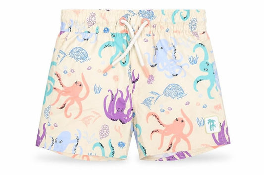Marks and Spencer Baby Multicoloured 100% Polyester Cropped Trousers Size 6-9 Months Drawstring - Octopus, Swim Shorts
