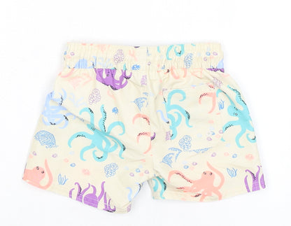 Marks and Spencer Baby Multicoloured 100% Polyester Cropped Trousers Size 6-9 Months Drawstring - Octopus, Swim Shorts