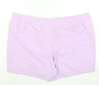 Marks and Spencer Mens Purple Polyester Bermuda Shorts Size 3XL Regular Drawstring - Inside Leg 5in