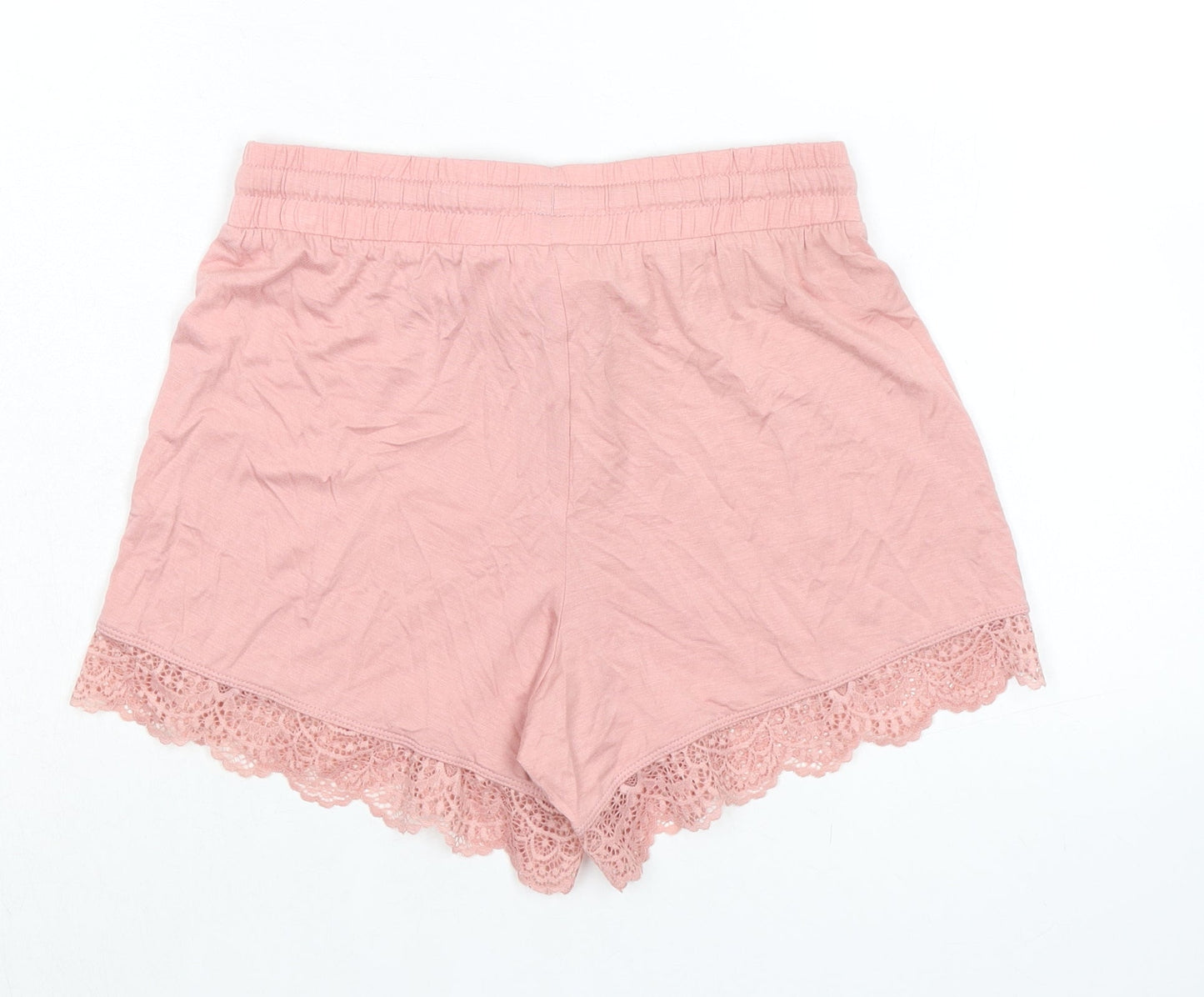 Marks and Spencer Womens Pink Solid Viscose Capri Pyjama Pants Size XS - Waist 26in Inside Leg 4in