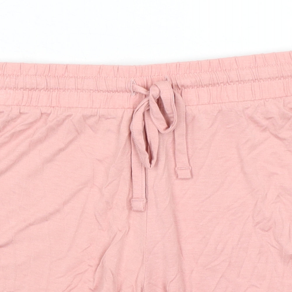 Marks and Spencer Womens Pink Solid Viscose Capri Pyjama Pants Size XS - Waist 26in Inside Leg 4in