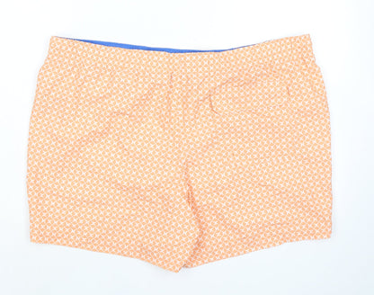 Marks and Spencer Mens Orange Geometric Polyester Bermuda Shorts Size 3XL Regular Drawstring - Inside Leg 5in