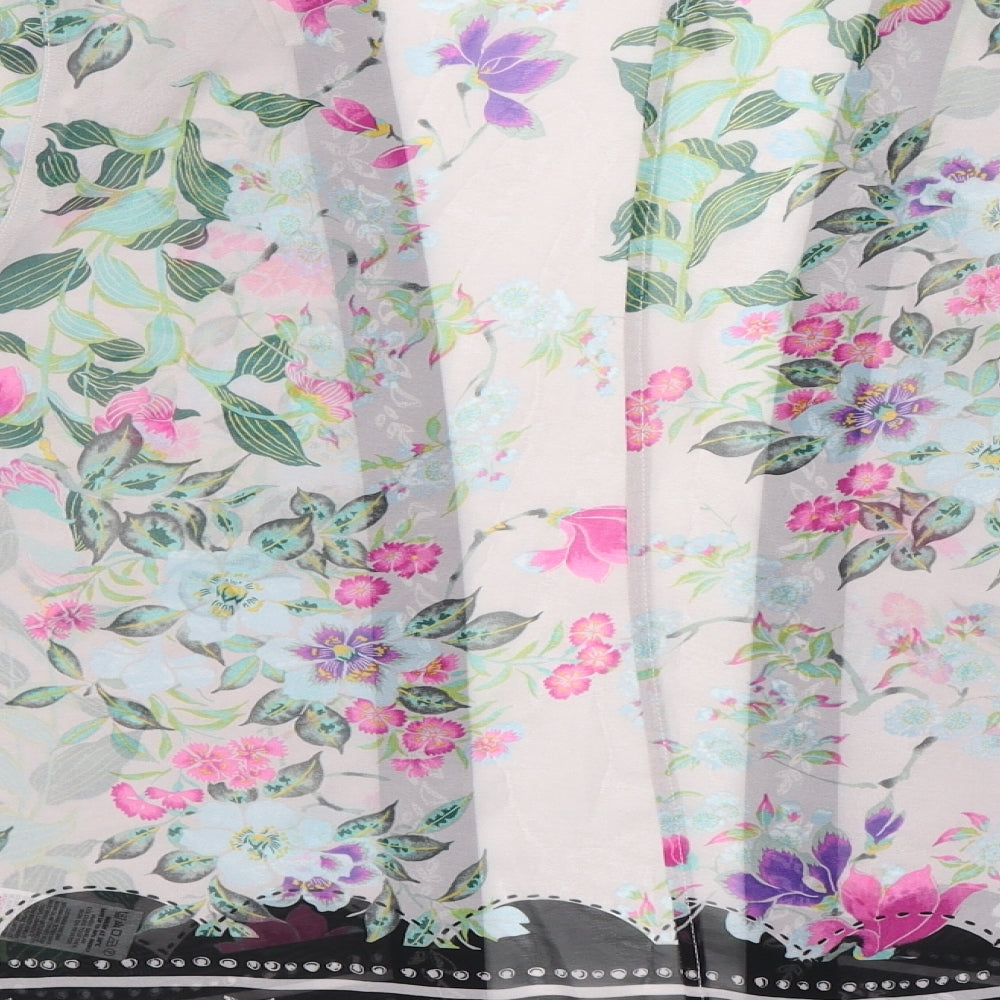 Indigo Womens Multicoloured Floral Polyester Kimono Blouse Size 12 V-Neck - Sheer