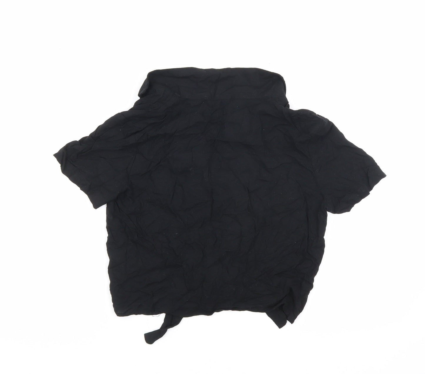 Womens UK Size 4 Divided by H&M Black Basic Button-Up