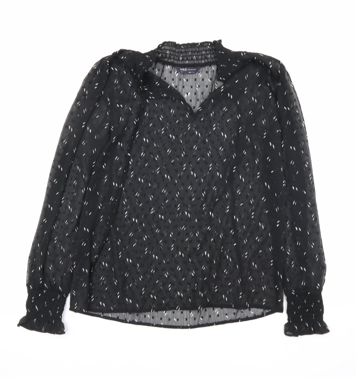 Womens UK Size 6 Marks and Spencer Black Basic Blouse