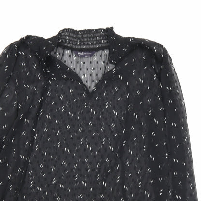 Womens UK Size 6 Marks and Spencer Black Basic Blouse