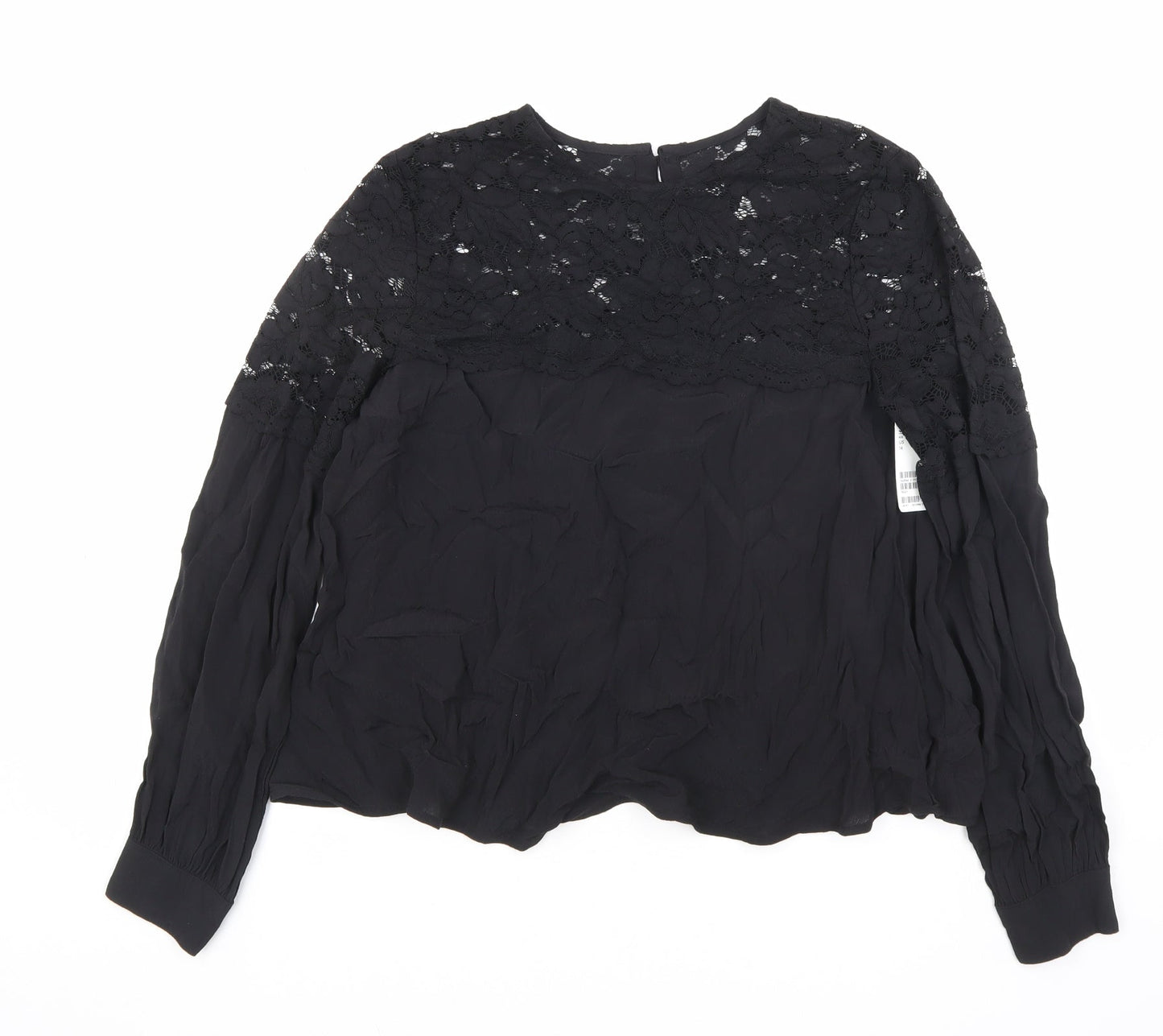 Womens UK Size 10 H&M Black Basic T-Shirt