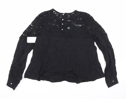 Womens UK Size 10 H&M Black Basic T-Shirt