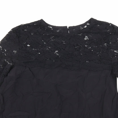 Womens UK Size 10 H&M Black Basic T-Shirt