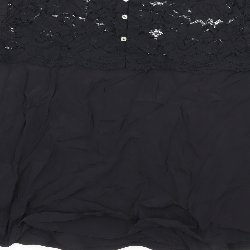 Womens UK Size 10 H&M Black Basic T-Shirt