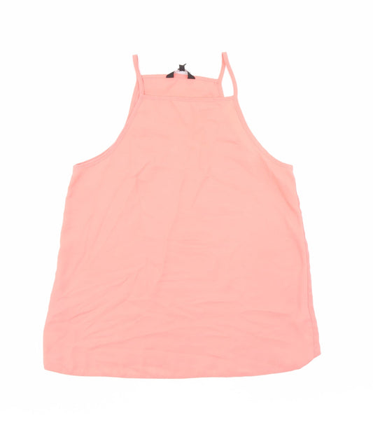 Womens UK Size 10 New Look Orange Basic Tank