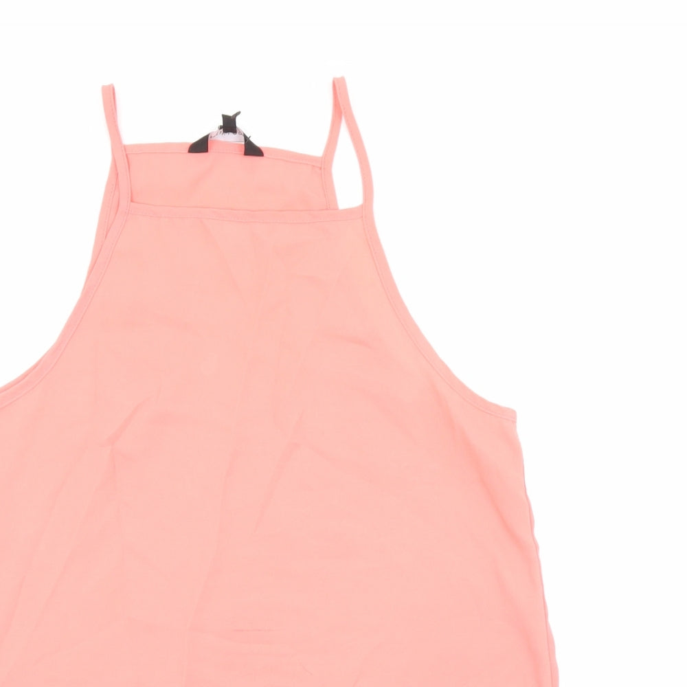 Womens UK Size 10 New Look Orange Basic Tank