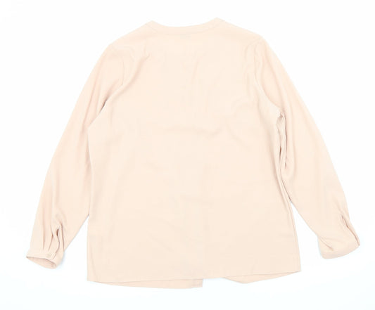 Womens UK Size 14 Classic Pink Basic Button-Up