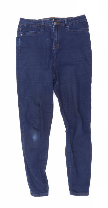 Very Womens Blue Cotton Skinny Jeans Size 12 L27 in Regular Zip