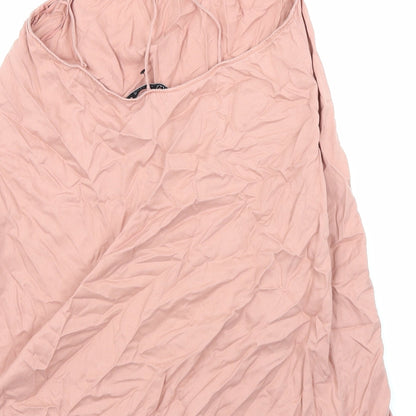 Zara Womens Pink Lyocell A-Line Size XS Halter Pullover