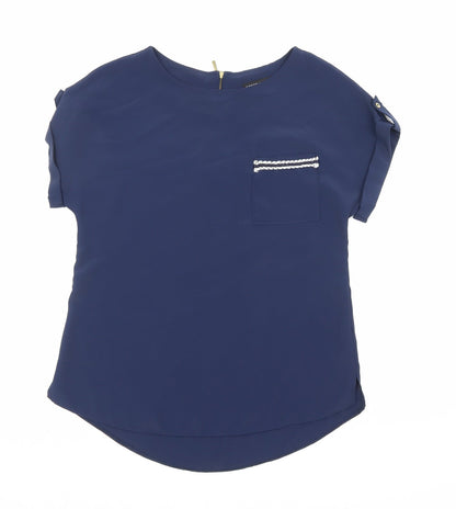 Womens UK Size 6 Dorothy Perkins Blue Basic T-Shirt