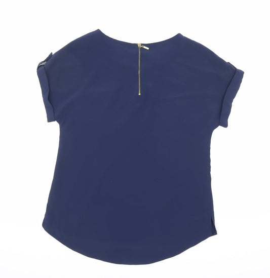 Womens UK Size 6 Dorothy Perkins Blue Basic T-Shirt