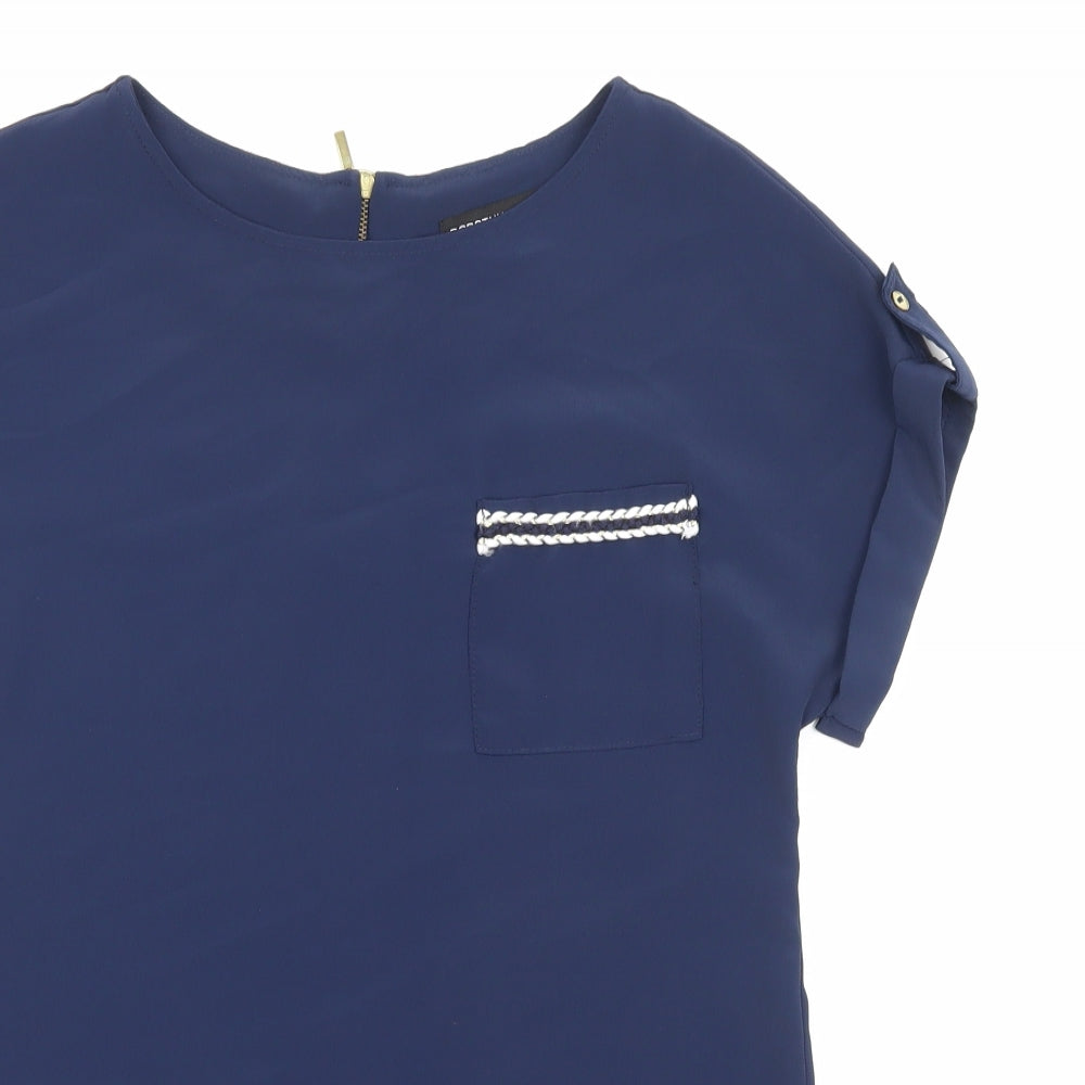 Womens UK Size 6 Dorothy Perkins Blue Basic T-Shirt