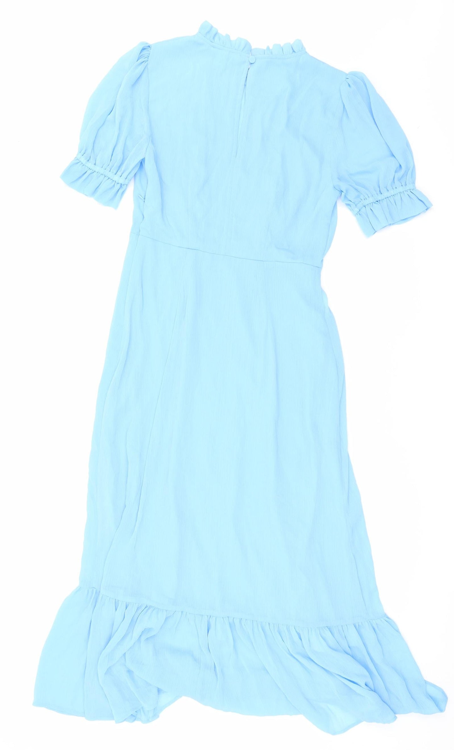 Finery Womens Blue Polyester Maxi Size 10 Round Neck Button