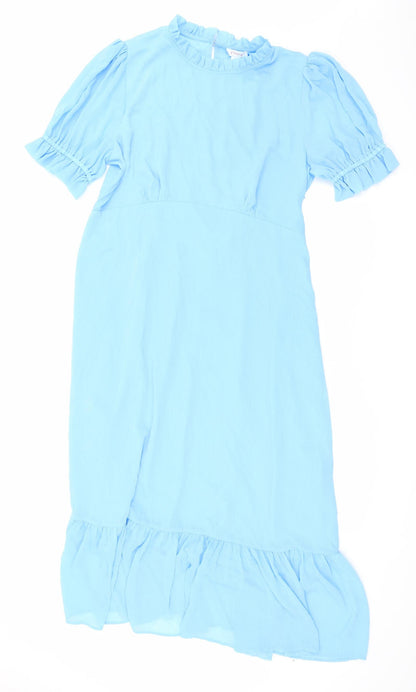 Finery Womens Blue Polyester Maxi Size 18 Mock Neck Button