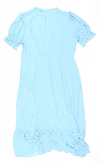 Finery Womens Blue Polyester Maxi Size 18 Mock Neck Button