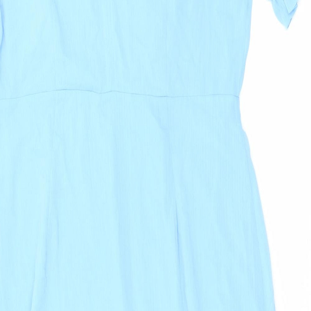 Finery Womens Blue Polyester Maxi Size 18 Mock Neck Button