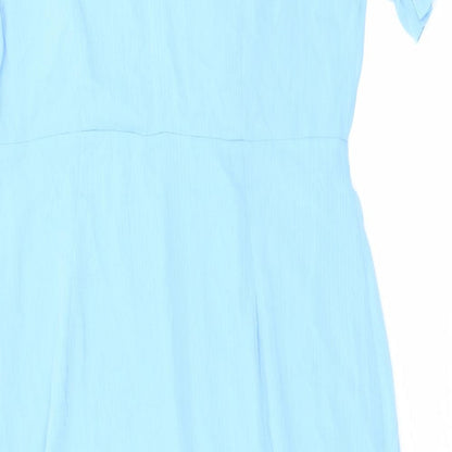 Finery Womens Blue Polyester Maxi Size 18 Mock Neck Button