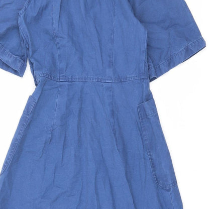 Finery Womens Blue Cotton Maxi Size 8 Collared Button