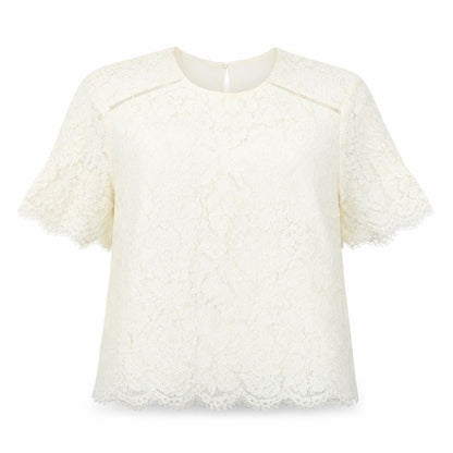 Womens UK Size 12 John Lewis Ivory Basic T-Shirt