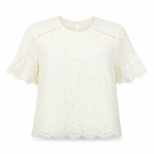 Womens UK Size 12 John Lewis Ivory Basic T-Shirt