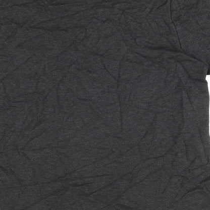 Autograph Womens Black Cotton Basic T-Shirt Size L Round Neck