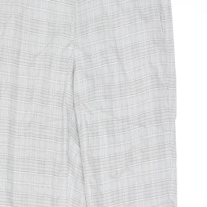 Marks and Spencer Mens Grey Plaid Polyester Dress Pants Trousers Size 32 in L31 in Regular Zip