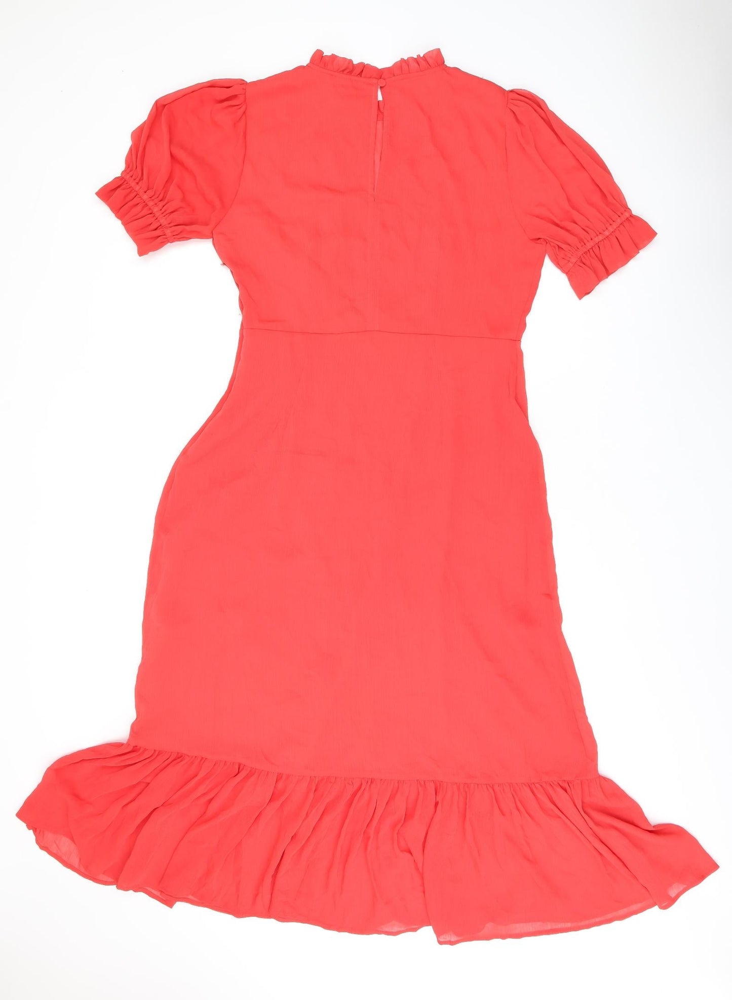 Finery Womens Red Polyester A-Line Size 16 Round Neck Zip