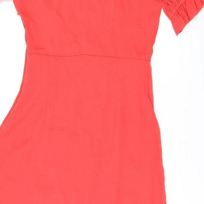 Finery Womens Red Polyester A-Line Size 16 Round Neck Zip