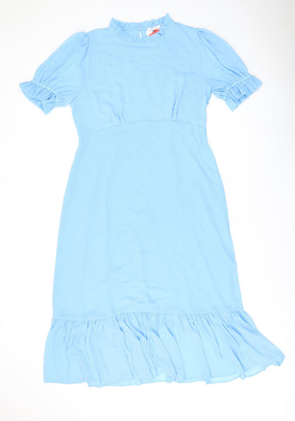 Finery Womens Blue Polyester A-Line Size 18 Round Neck Zip